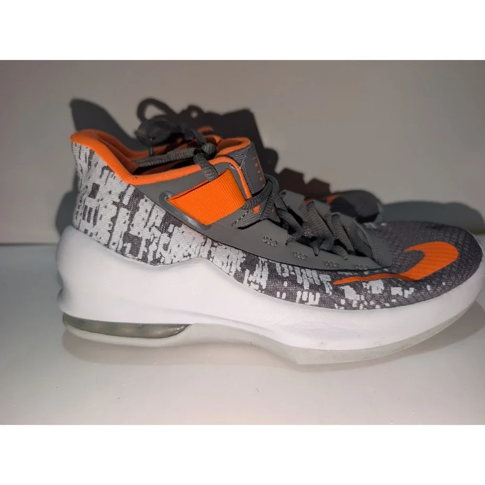 Nike Air Max Infuriate Youth Size 4Y Athletic Shoes Grey Orange AH3426-004